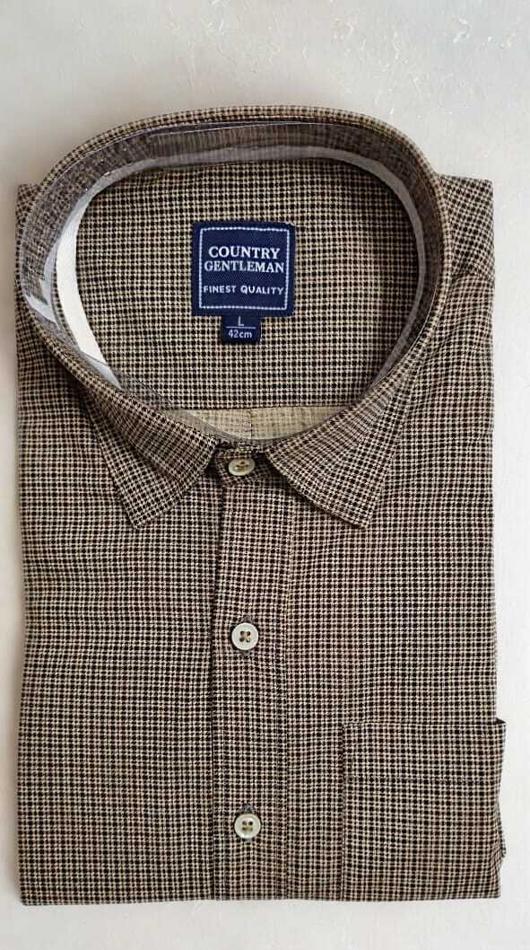 Men's Comfort Cutaway Collar with Houndstooth Print | Rich Giza Cotton Fabric | Business Casual Shirt